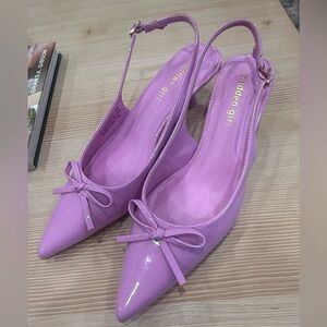 Madden Girl Lavender Bow Slingback Heels